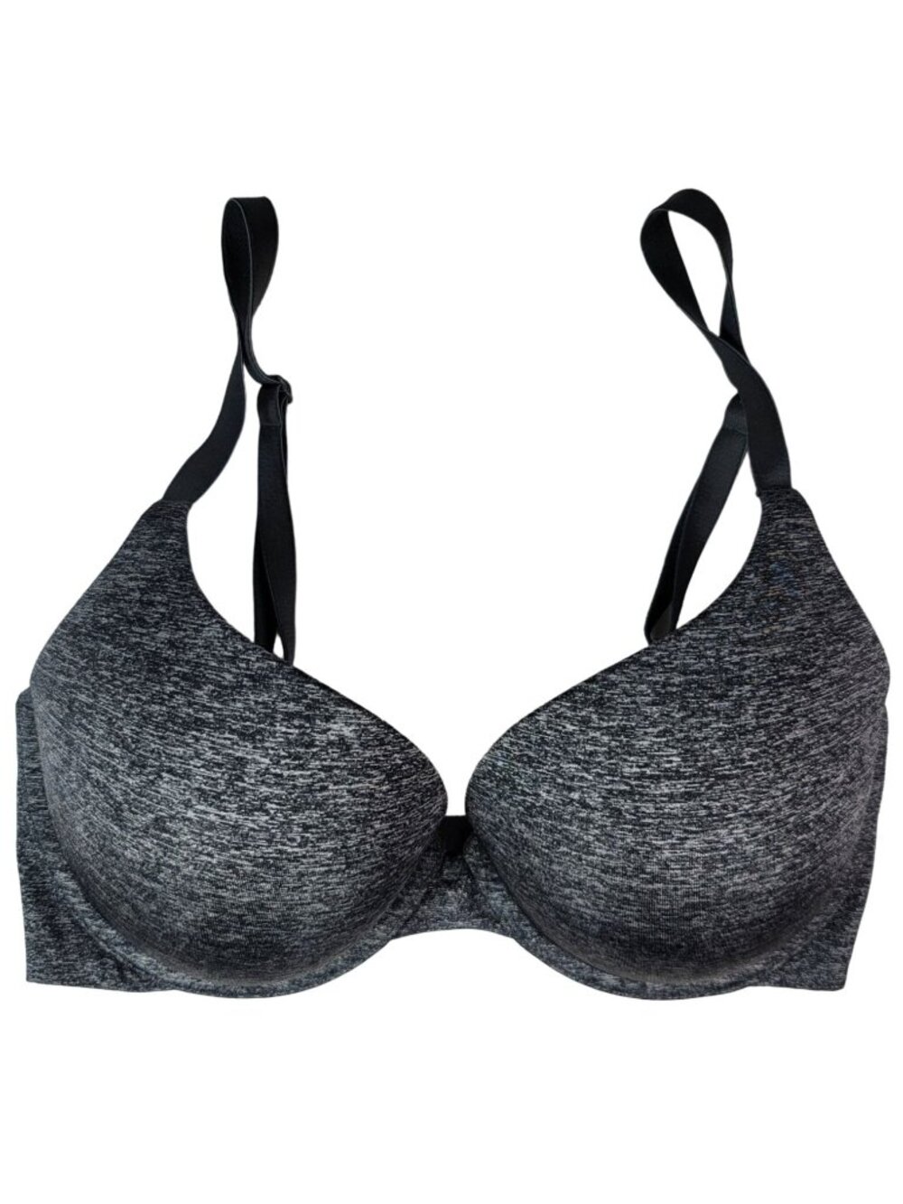Victoria's Secret Padded Perfect Coverage T Shirt Bra Gray 32DD Adj Underwire